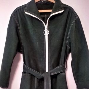 Vintage Damselle by Don Sayres Green Suede Coat